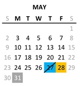 District School Academic Calendar for Anderson Elementary for May 2027