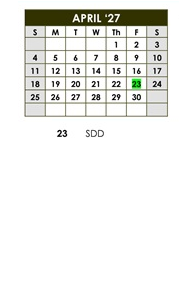District School Academic Calendar for Calabasas High for April 2027