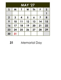 District School Academic Calendar for Calabasas High for May 2027