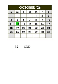 District School Academic Calendar for Calabasas High for October 2026