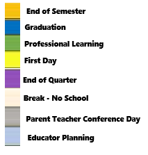 District School Academic Calendar Legend for Cesar Chavez Elem