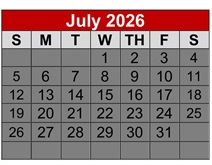 District School Academic Calendar for Bridge Academy Chart for July 2026