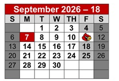 District School Academic Calendar for Bridge Academy Chart for September 2026