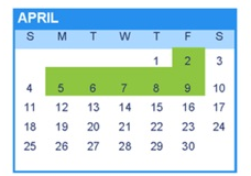 District School Academic Calendar for Green (william) Elementary for April 2027