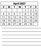 District School Academic Calendar for Cape Elementary School for April 2027
