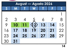 District School Academic Calendar for Dolores Huerta Elementary for August 2026