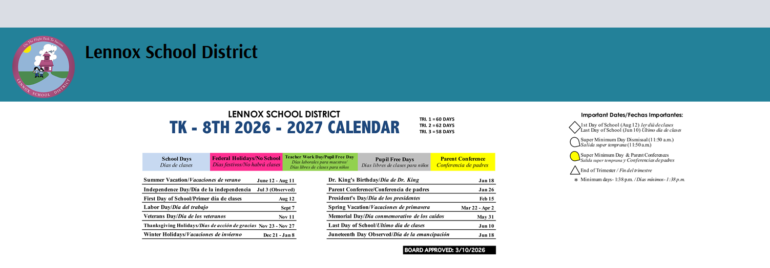 District School Academic Calendar Key for Dolores Huerta Elementary