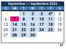 District School Academic Calendar for Dolores Huerta Elementary for September 2026