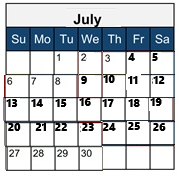 District School Academic Calendar for Hawks Rise Elementary School for July 2026