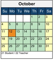 District School Academic Calendar for Hawks Rise Elementary School for October 2026