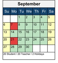 District School Academic Calendar for Hawks Rise Elementary School for September 2026