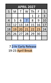 District School Academic Calendar for Lewiston High School for April 2027