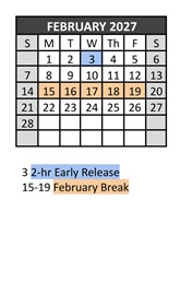 District School Academic Calendar for Lewiston High School for February 2027