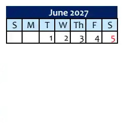 District School Academic Calendar for Lincoln High for June 2027