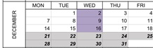 District School Academic Calendar for Toledo Elementary School for December 2026