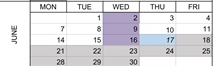 District School Academic Calendar for Toledo Elementary School for June 2027