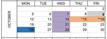 District School Academic Calendar for Toledo Elementary School for October 2026