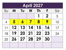 District School Academic Calendar for Granada High for April 2027