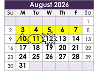 District School Academic Calendar for Granada High for August 2026
