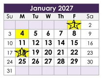 District School Academic Calendar for Granada High for January 2027