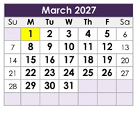 District School Academic Calendar for Granada High for March 2027