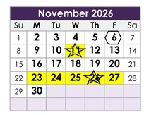 District School Academic Calendar for Granada High for November 2026