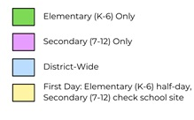 District School Academic Calendar Legend for Hayes Elementary School
