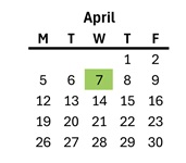 District School Academic Calendar for Lodi Usd Alternative Center for April 2027