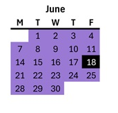 District School Academic Calendar for Lodi Usd Alternative Center for June 2027