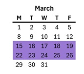 District School Academic Calendar for Lodi Usd Alternative Center for March 2027