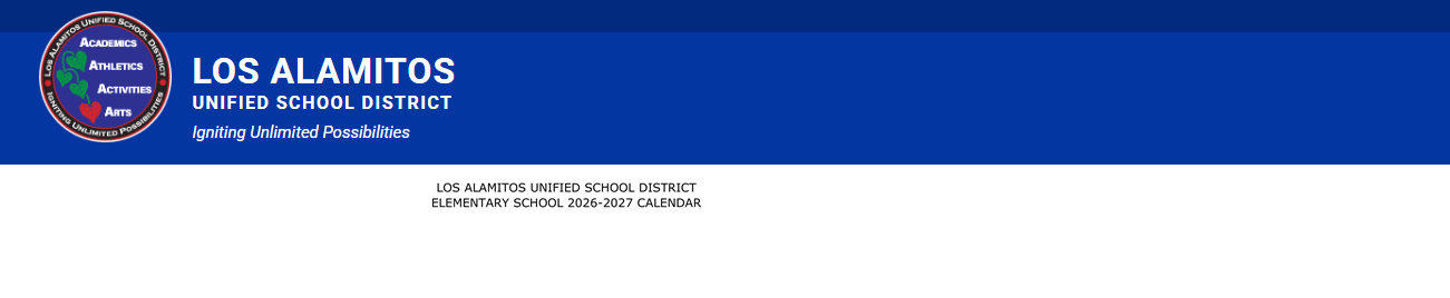 District School Academic Calendar for Los Alamitos Elementary