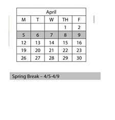 District School Academic Calendar for Almond Elementary for April 2027