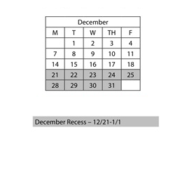 District School Academic Calendar for Almond Elementary for December 2026