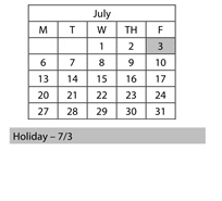District School Academic Calendar for Almond Elementary for July 2026
