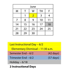 District School Academic Calendar for Almond Elementary for June 2027