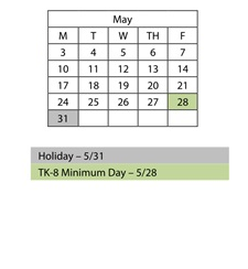 District School Academic Calendar for Almond Elementary for May 2027