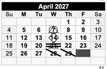 District School Academic Calendar for Los Banos High for April 2027
