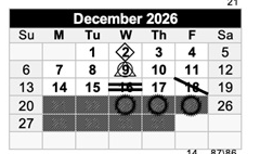 District School Academic Calendar for Los Banos High for December 2026