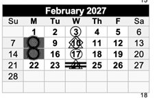 District School Academic Calendar for Los Banos High for February 2027