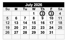 District School Academic Calendar for Los Banos High for July 2026
