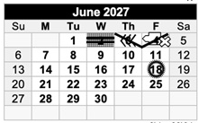 District School Academic Calendar for Los Banos High for June 2027