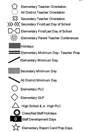 District School Academic Calendar Legend for Los Banos High