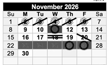 District School Academic Calendar for Los Banos High for November 2026