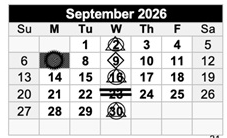District School Academic Calendar for Los Banos High for September 2026