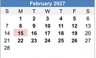 District School Academic Calendar for Chamisa Elementary for February 2027