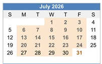 District School Academic Calendar for Chamisa Elementary for July 2026