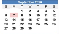District School Academic Calendar for Chamisa Elementary for September 2026