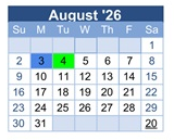 District School Academic Calendar for Peralta Elementary for August 2026