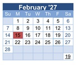 District School Academic Calendar for Peralta Elementary for February 2027