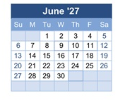 District School Academic Calendar for Peralta Elementary for June 2027
